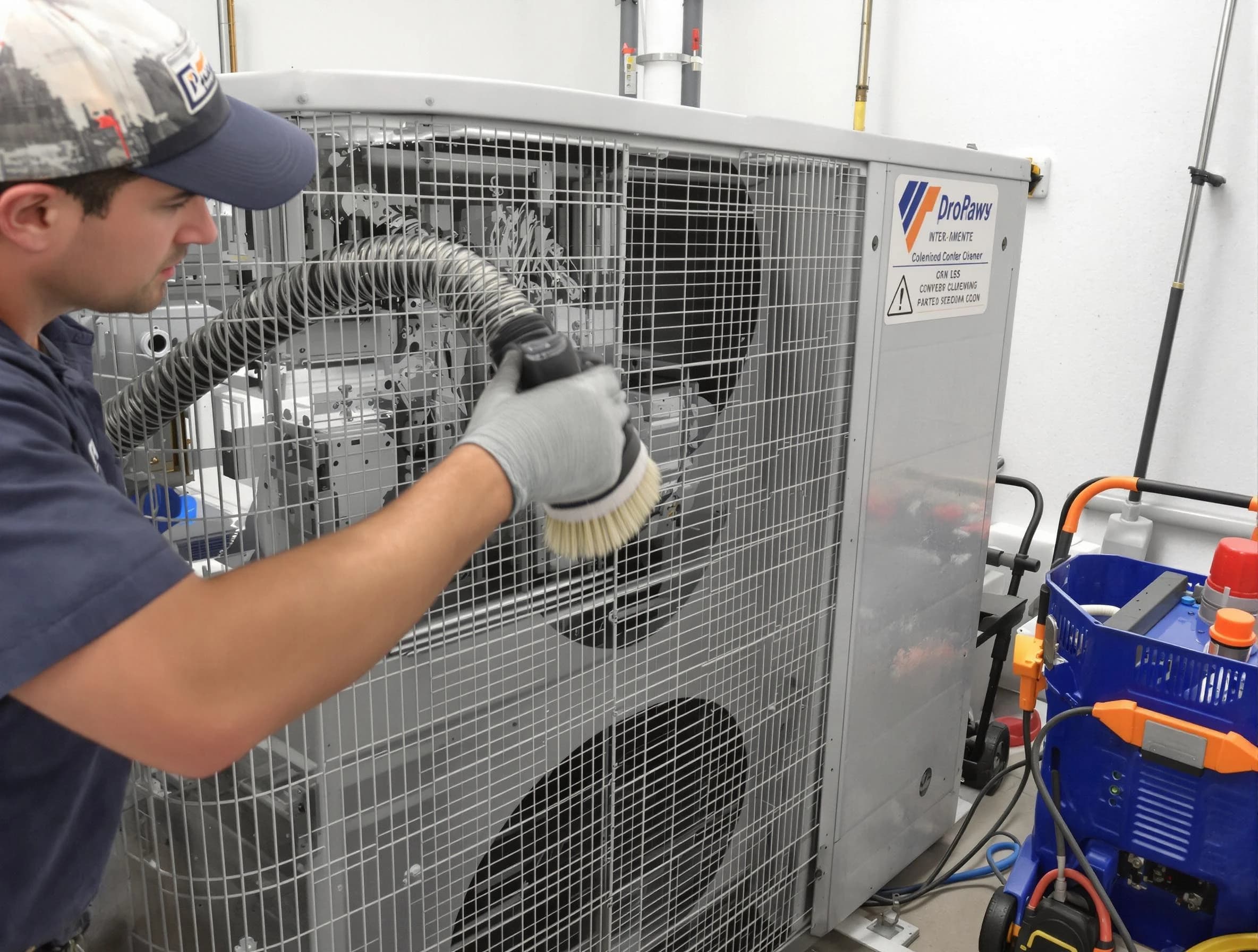 O'Hara Air Duct Cleaning specialist performing precision AC coil cleaning for improved system performance in O'Hara