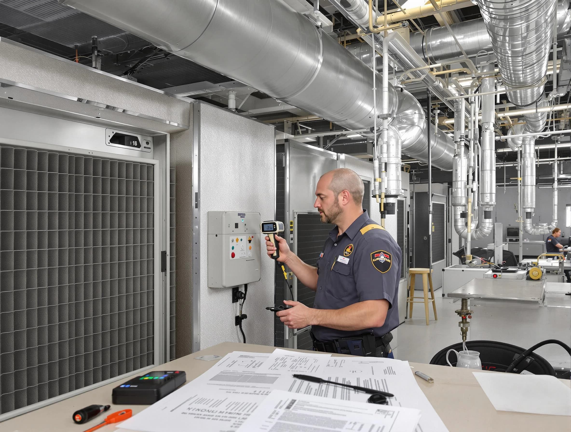 Professional filter system inspection by O'Hara Air Duct Cleaning in O'Hara