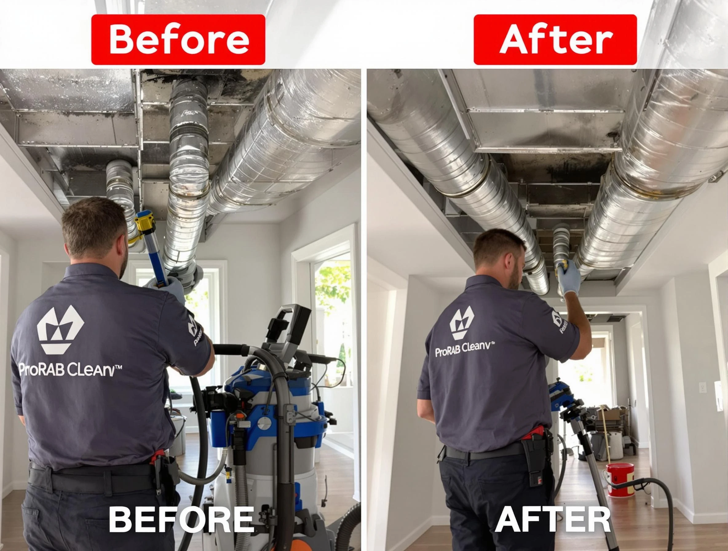 O'Hara Air Duct Cleaning expert performing thorough residential duct cleaning in a O'Hara home
